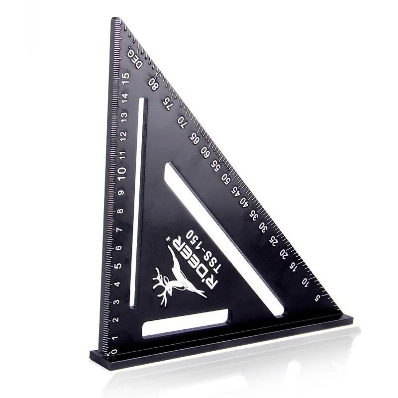RDEER 150mm Aluminum Alloy Angle Ruler | Triangle Ruler for Woodworking & DIY