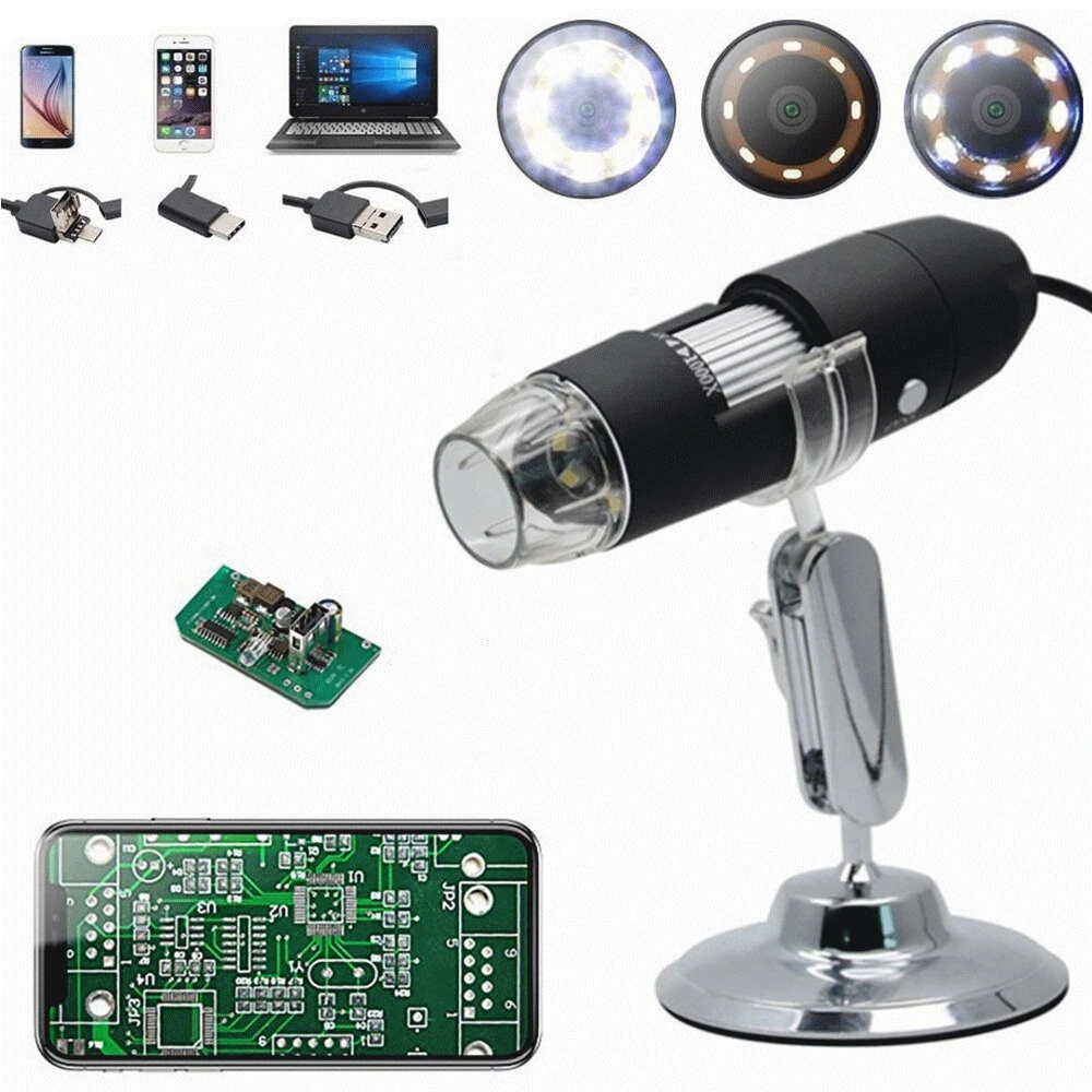 DANIU 2.0MP USB Digital Microscope - 1000X Magnification | 1080P HD for Android, Windows, Mac