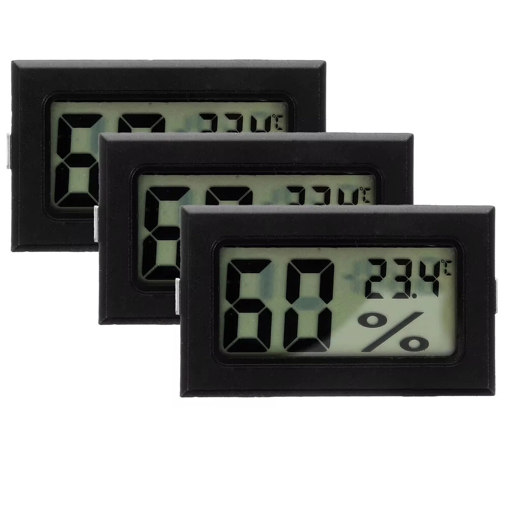 Mini Digital Hygrometer Thermometer - 3Pcs Indoor Humidity Temperature Monitor - LCD Display Portable