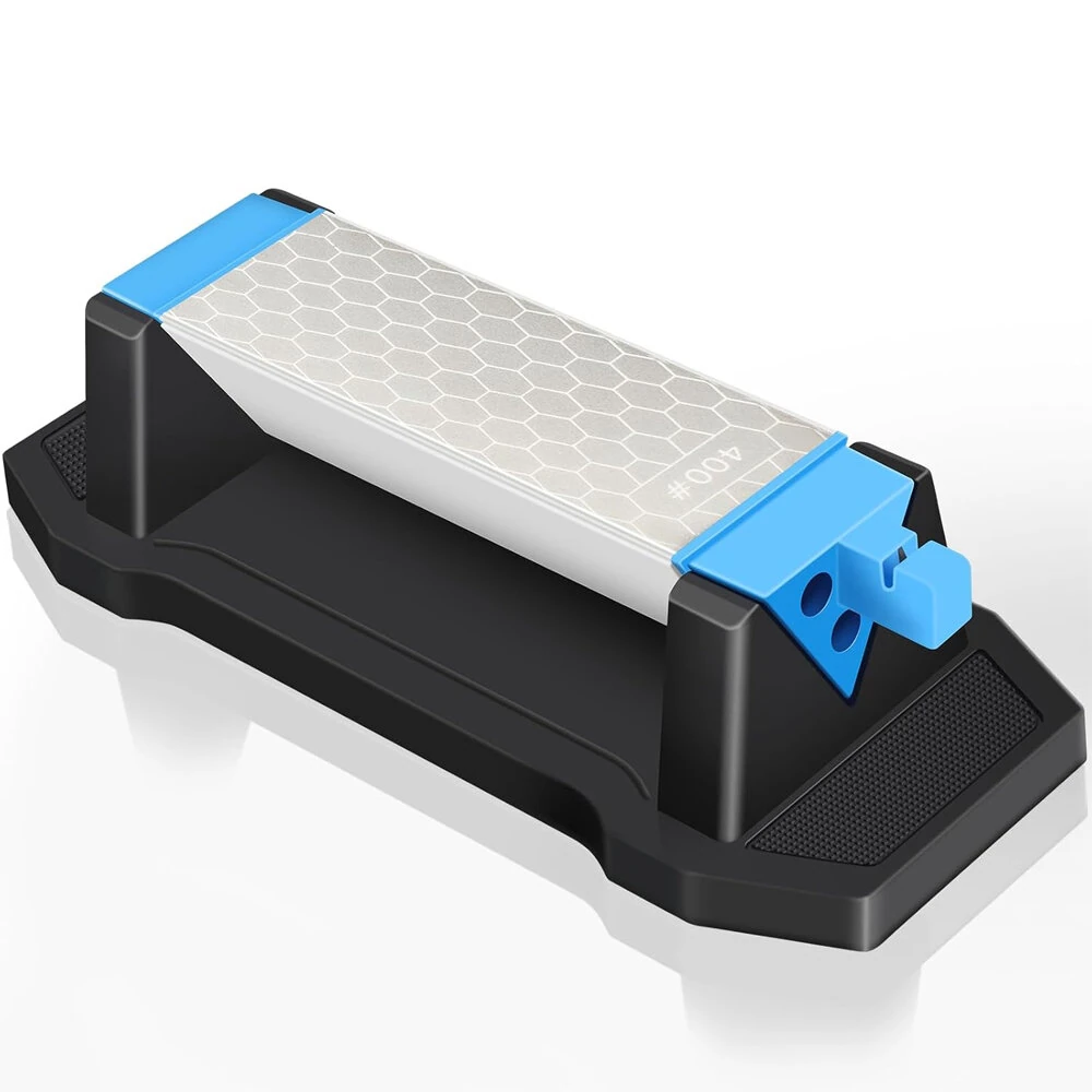 DMD 3-Side Diamond Sharpening Stone | 400/1000/6000 Grit Whetstone with Non-Slip Base