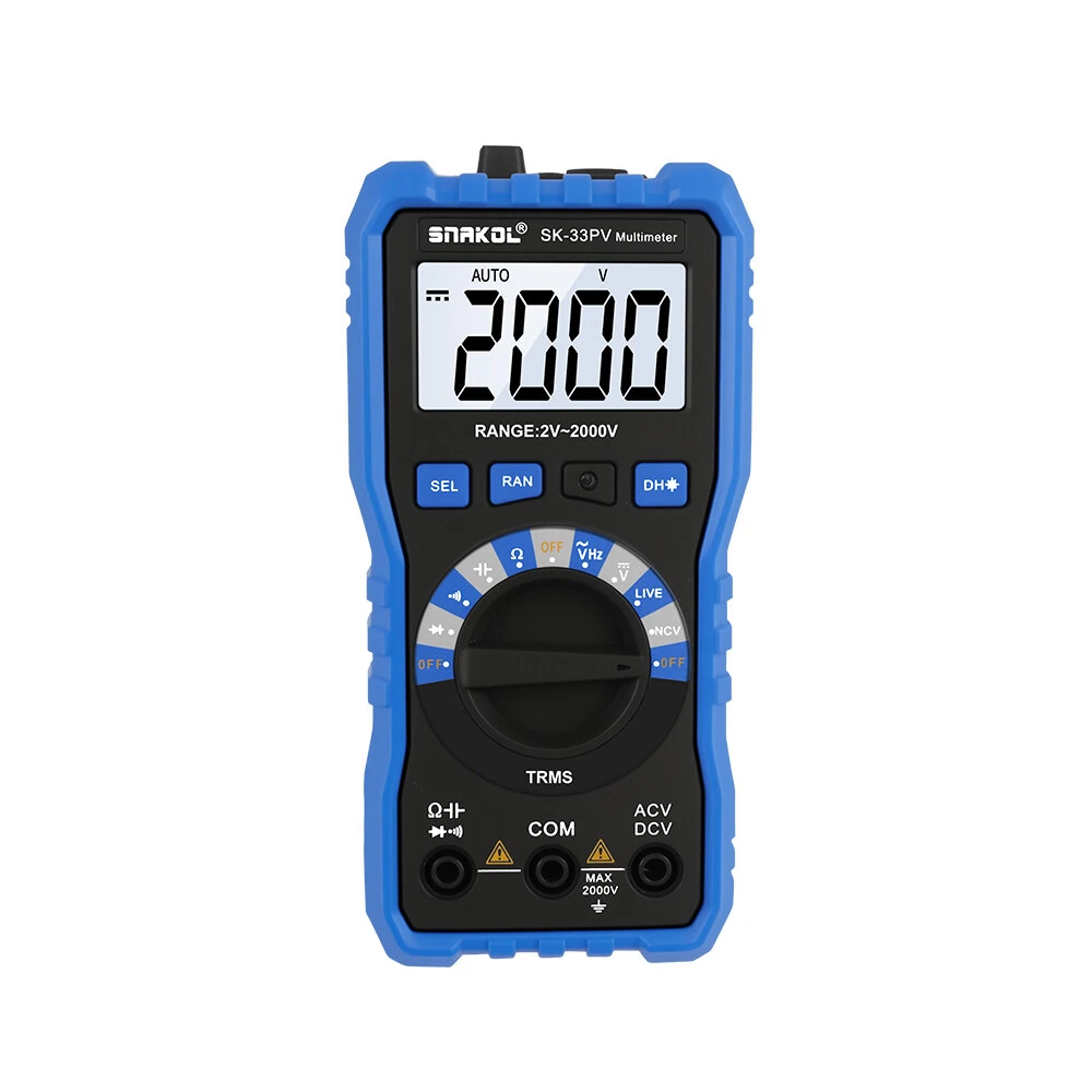 SK-33PV High Voltage Multimeter - 2000V AC DC Tester | Backlit Display & NCV