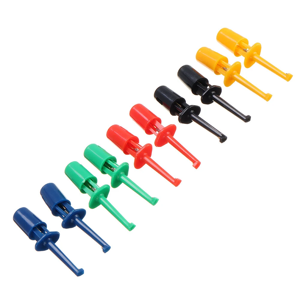 10pcs Multimeter Test Hook Clips | Mini Wire Lead Test Hooks for Electronics