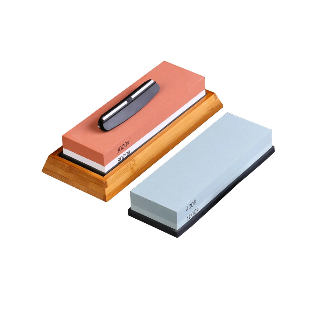 400/1000 3000/8000 Grit Whetstone - Double-Sided Sharpening Stone with Non-Slip Base & Angle Guide