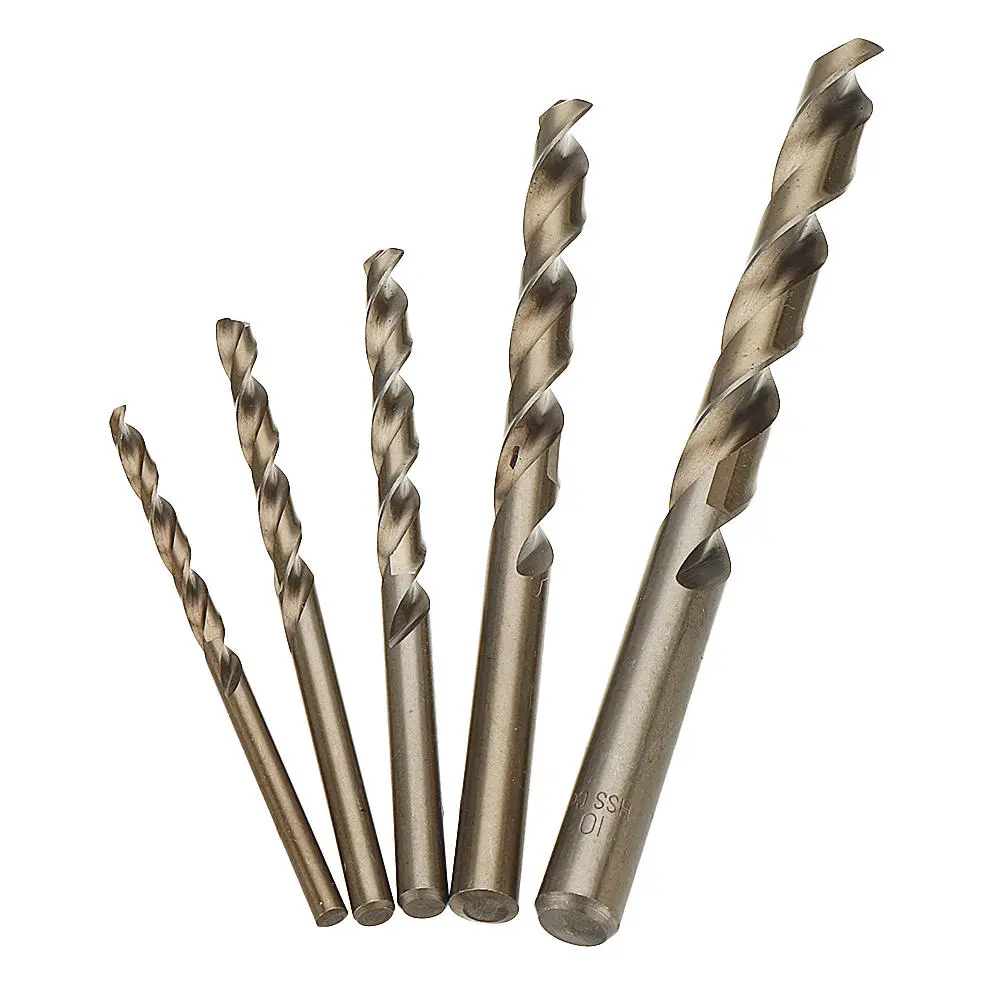 Drillpro 5pcs HSS M35 Cobalt Drill Bit Set 4-10mm | For Metal & Stainless Steel