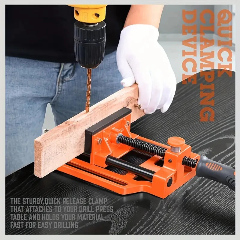 Quick-Release 90mm Drill Press Vice | High Carbon Steel & Soft Grip Handle
