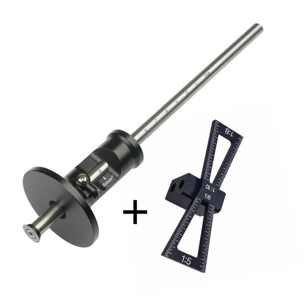 Dovetail Jig Wheel Marking Gauge - Aluminum Alloy Woodworking Scriber & Mortise Measuring Ruler