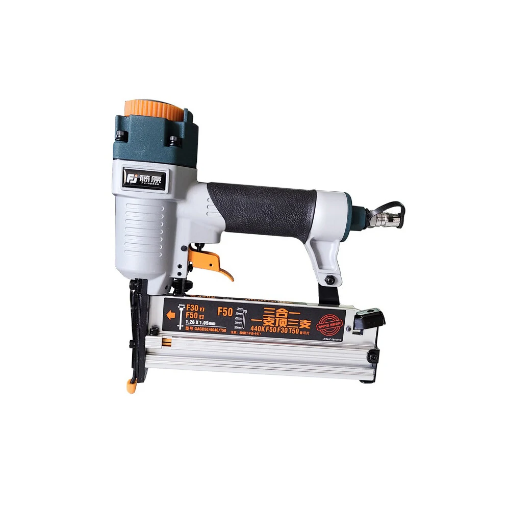 FUJIWARA 3-in-1 Pneumatic Nail Gun | 18Ga/20Ga Air Stapler for Woodworking & Carpentry
