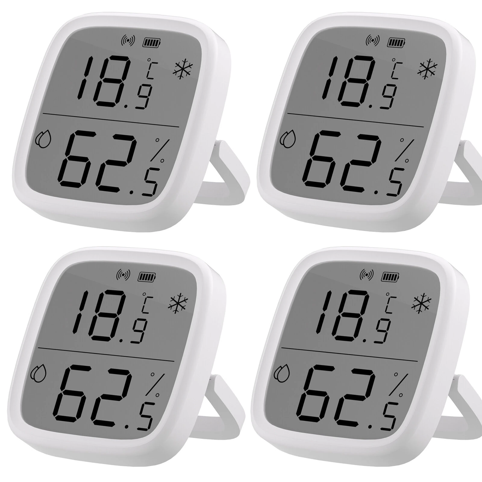 SONOFF SNZB-02D Smart Temperature Humidity Sensor - 4 Pack | LCD Display & Real-Time App Monitoring