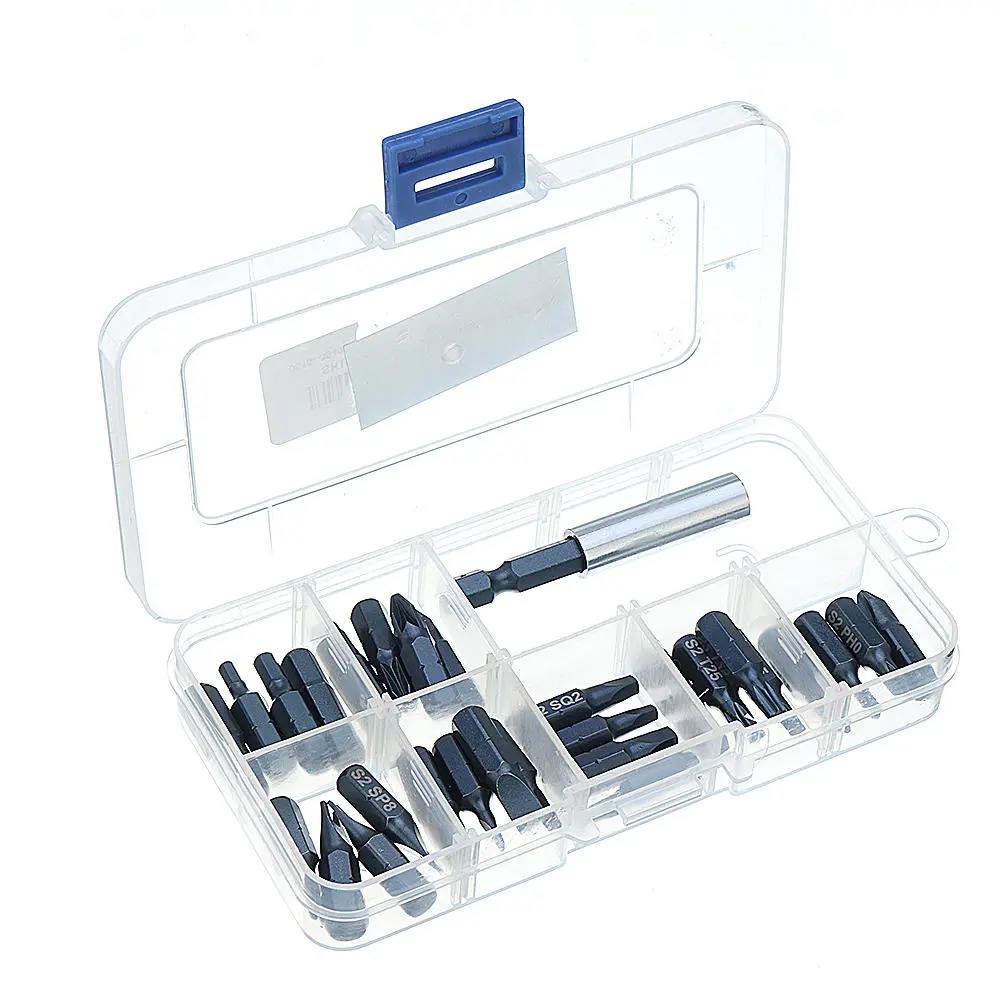 29pcs Magnetic Bit Set with Tool Box - Phillips Hex Torx Screwdriver Kit