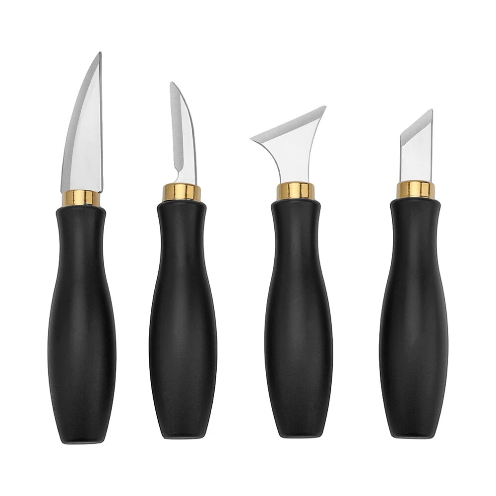 Wood Carving Tool Kit - 4pcs Stainless Steel Blades | Professional Detail Cutter Set