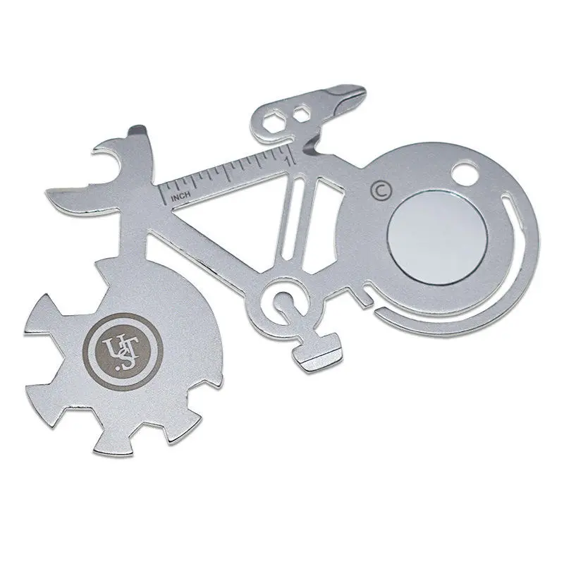 Multifunctional Stainless Steel EDC Tool Card | 18-in-1 Bicycle Wrench & Bottle Opener