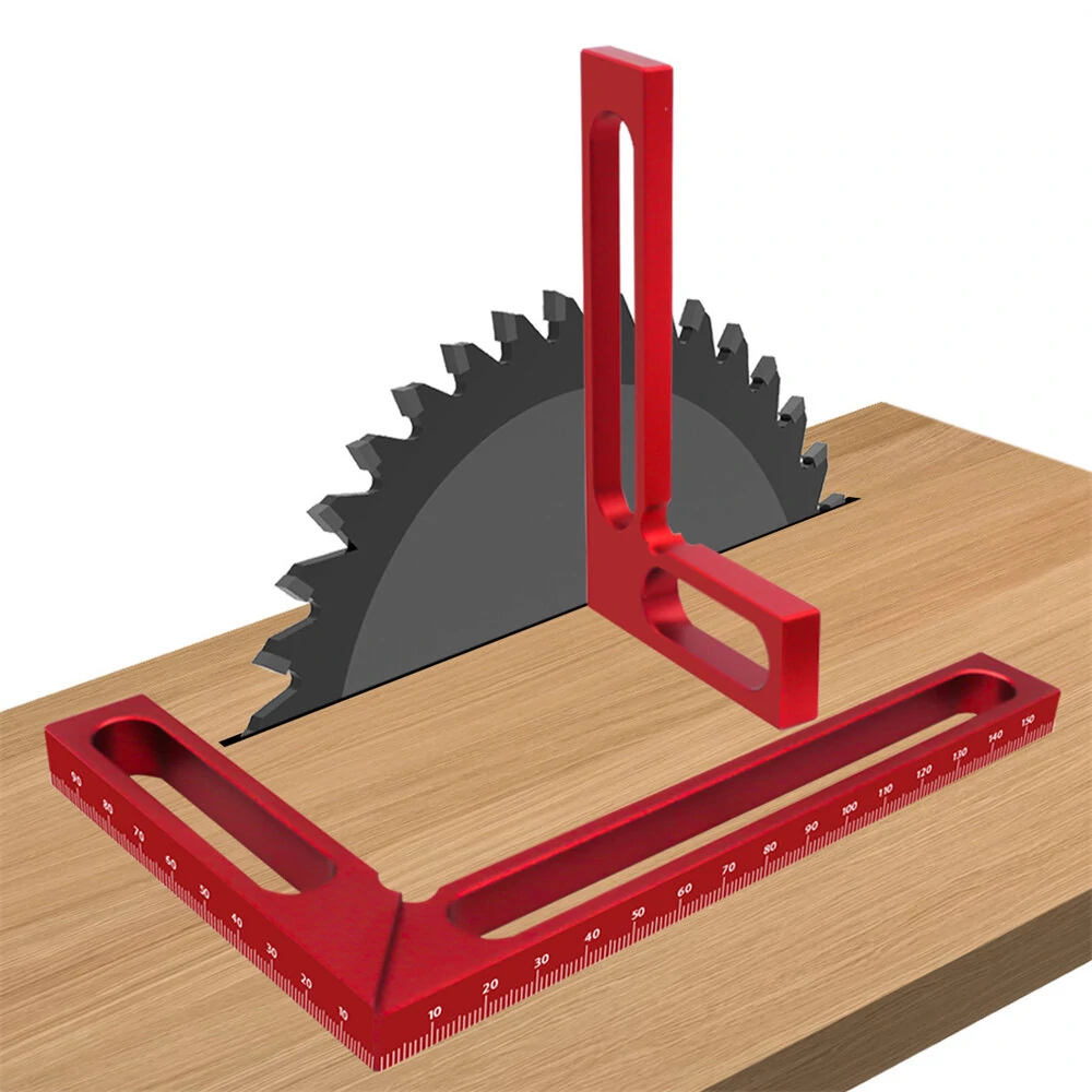 Aluminum Carpenter Square - Woodworking Right Angle Ruler & Height Gauge | 90° Calibrator
