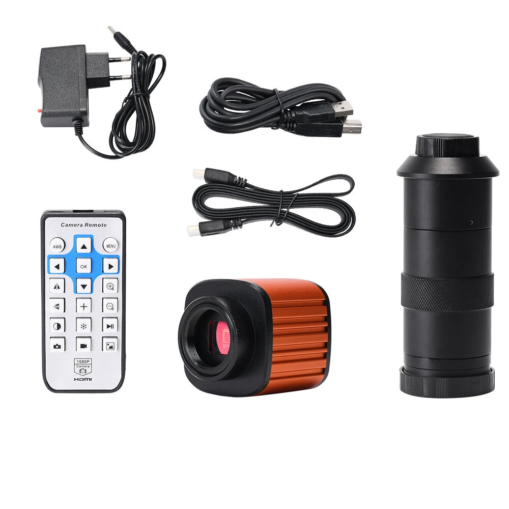24MP HDMI Digital Microscope Camera | 1080P, 130X Zoom, C-Mount Lens for PCB Repair