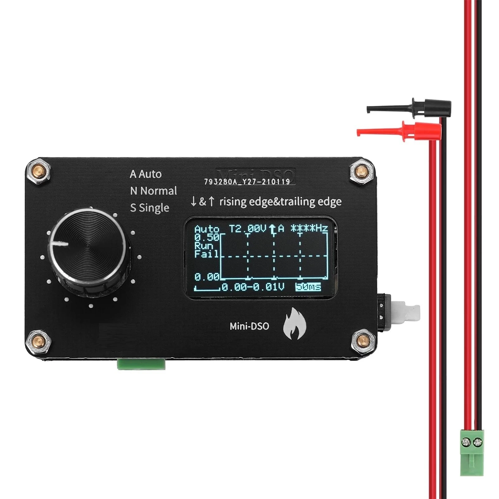 Hantek 0.96 Inch Mini Oscilloscope | Single-Channel 250 kHz | OLED Display & Metal Knob