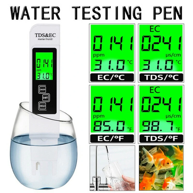TDS Meter Digital Water Tester - 0-9990ppm High Accuracy | LCD PPM for Aquarium