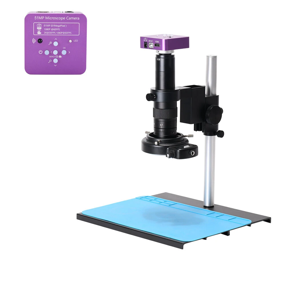 4K 51MP Digital Microscope Camera | 180X Zoom HDMI USB | For PCB Phone Repair