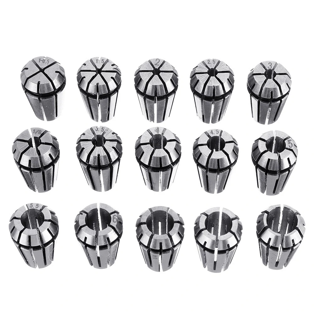 Machifit ER11 Spring Collet Set | 1mm to 7mm 15pc | for CNC Milling & Lathe