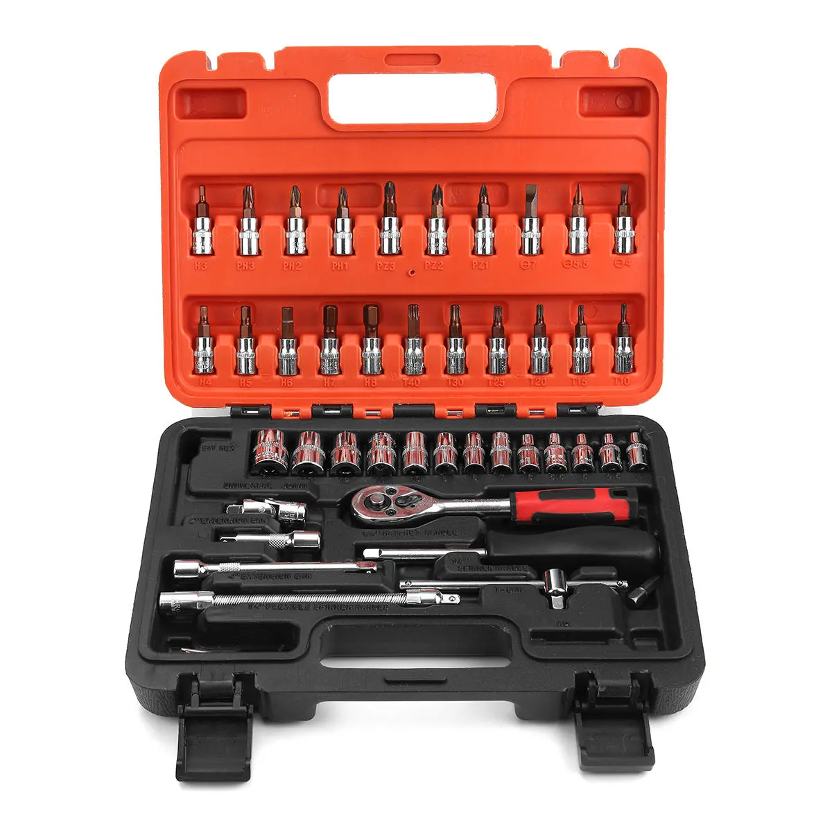 46Pcs 1/4 Inch Drive Socket Wrench Set | Metric & SAE Screw Repair Kit