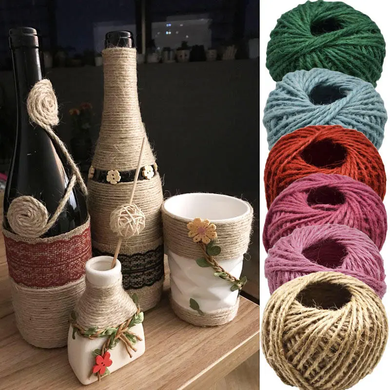 Natural Burlap Jute Twine Cord - 10M x 10Pcs for Gift Wrapping & DIY Craft