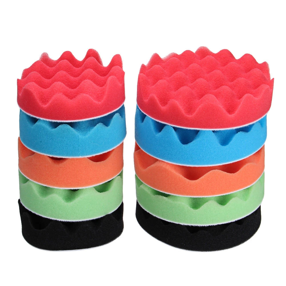 5Pcs 4-5 Inch Sponge Polishing Pad Kit - Waxing Buffing Foam Pads for Polisher