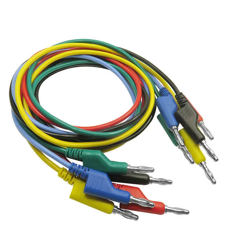 DANIU P1036 Banana Plug Test Cable - 10Pcs 1M Leads for Multimeter | 5 Colors