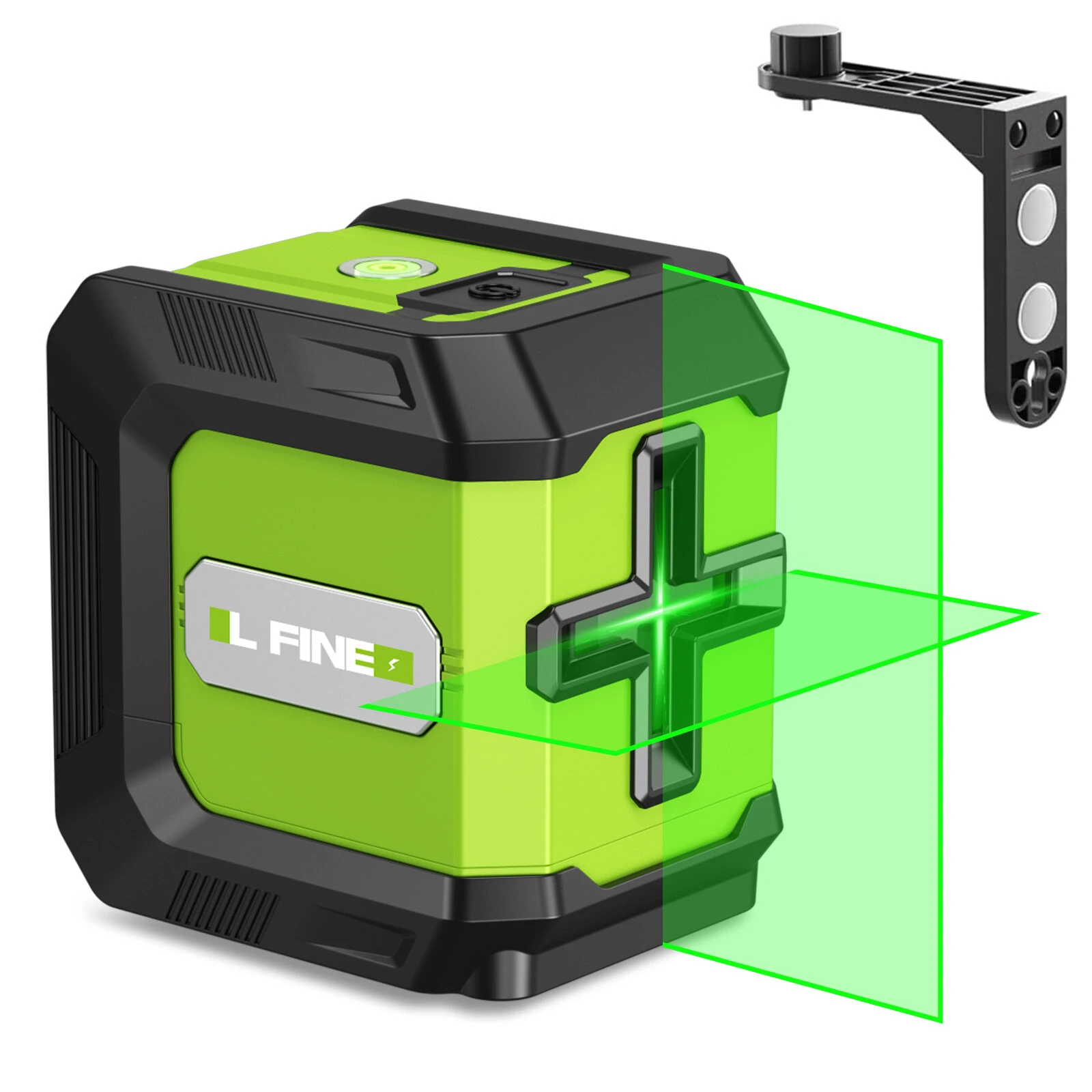 Mini 360-Degree Green Cross Line Laser Level | 2400mAh Battery - USB L-Bracket & Pouch