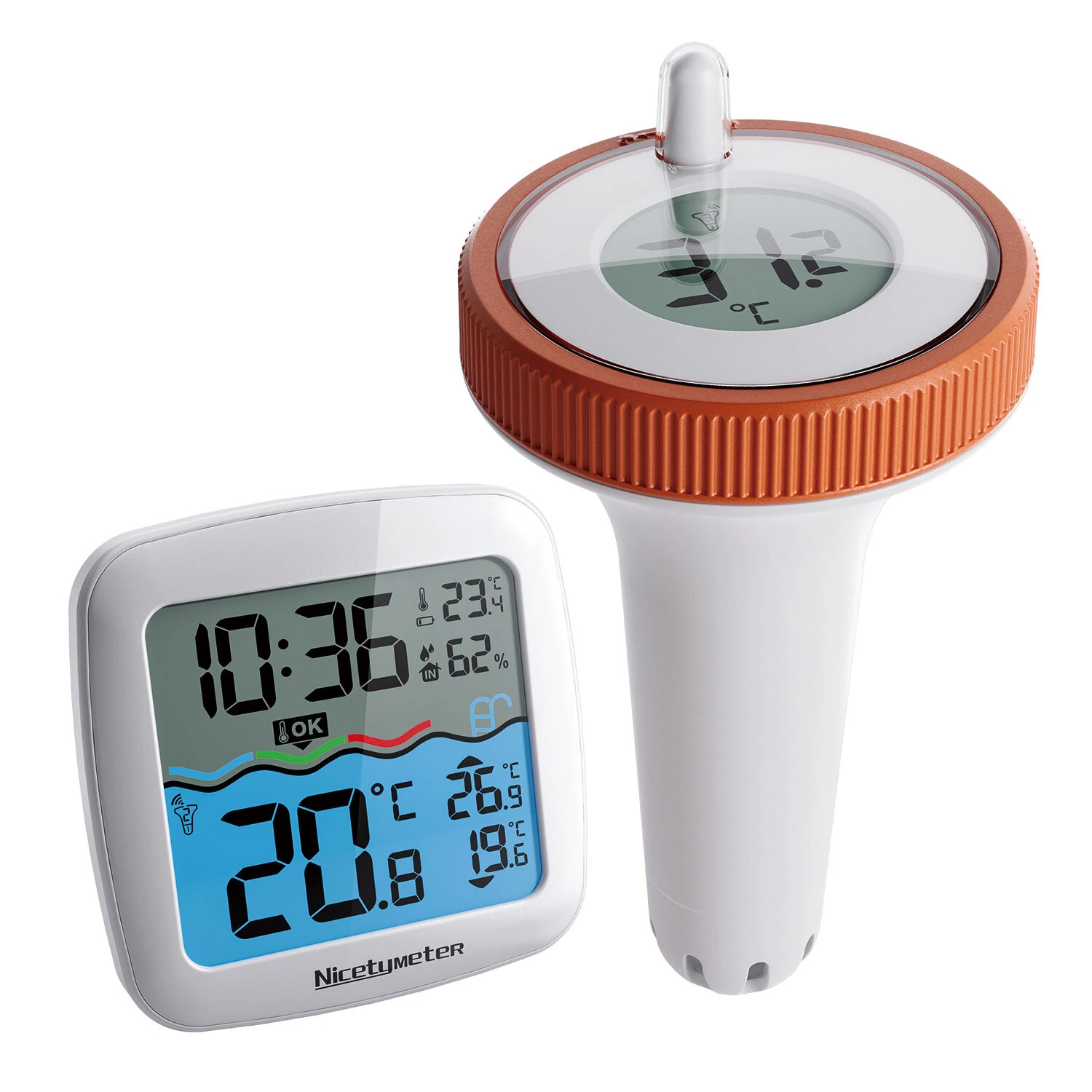Wireless Pool Thermometer - 200ft Range Digital Hygrometer | 3 Channel Sensor