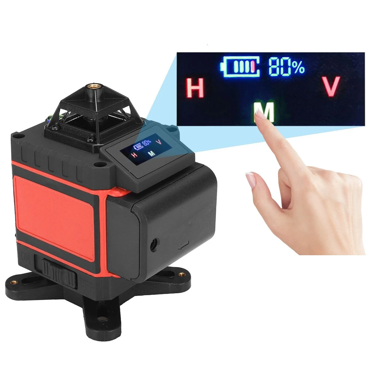 360° 3D Green Laser Level - Self-Leveling Horizontal Vertical Cross Line - 16/12/8 Lines