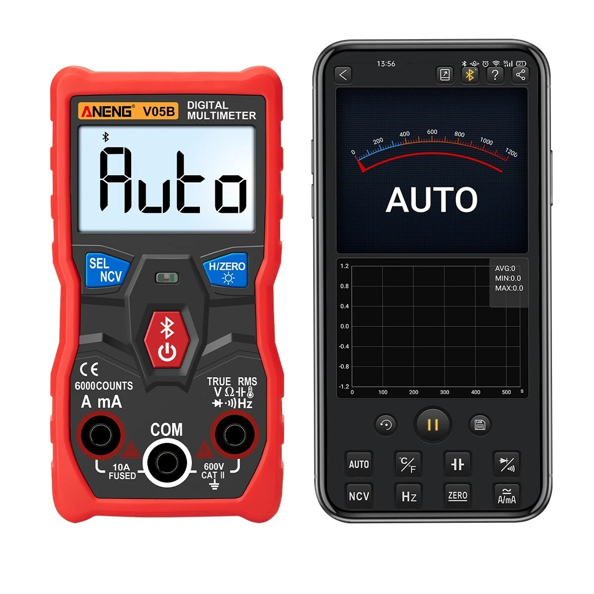 ANENG V05B Digital Multimeter - True RMS Bluetooth 6000 Counts | AC/DC Voltage Tester