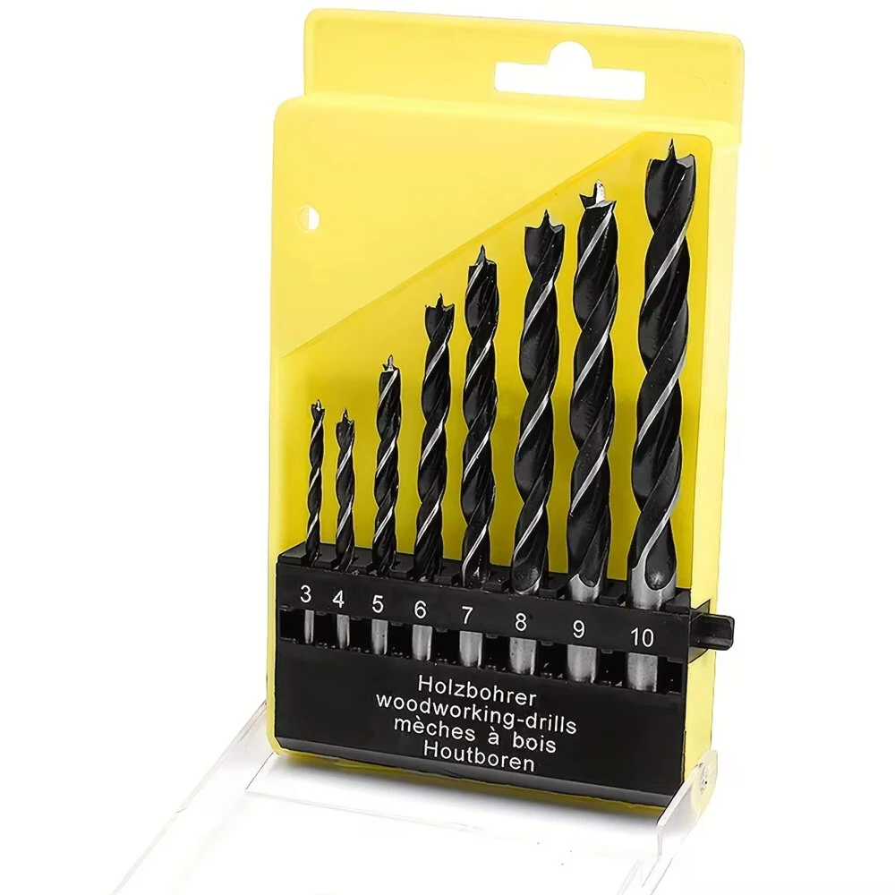 Woodworking Drill Bit Set - 8-Piece High Carbon Steel | 3mm-10mm Brad-Point