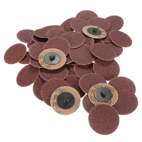 50pcs 2 Inch 80 Grit Roll Lock Sanding Discs | Abrasive Pads for Power Sanders