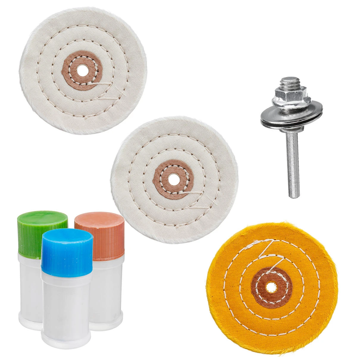 7Pcs Car Polisher Pad Set - Buffing Waxing Polishing Drill Wool Pads
