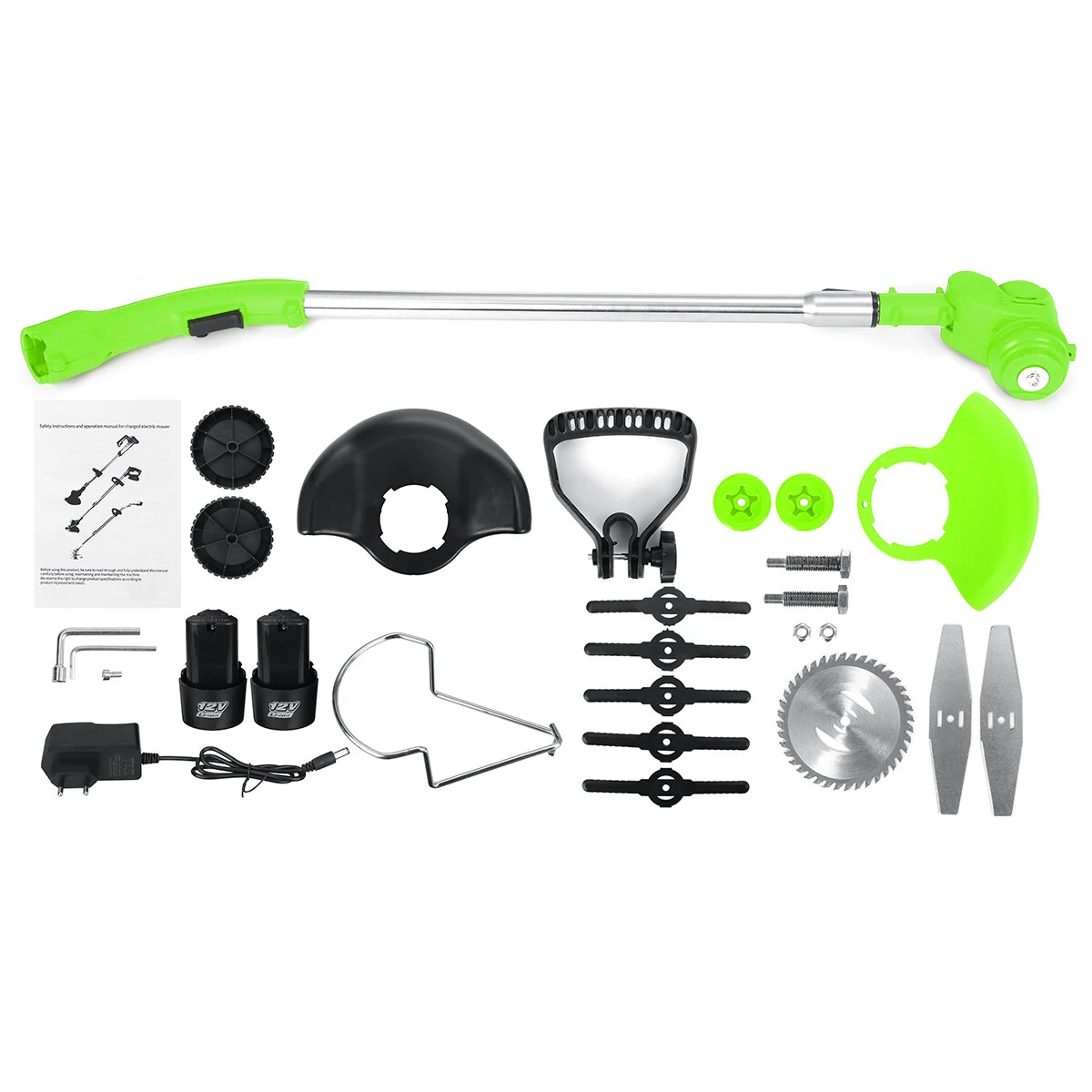 12V Portable Electric Grass Trimmer | Handheld Lawn Mower w/ Battery