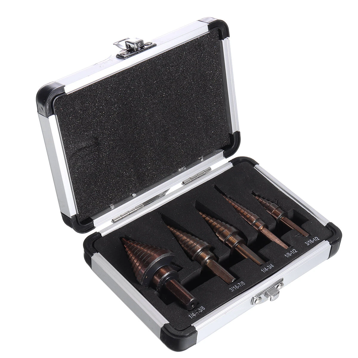 British HSS Triangle Step Drill - 5pcs Hole Saw Cutter Set for Aluminum