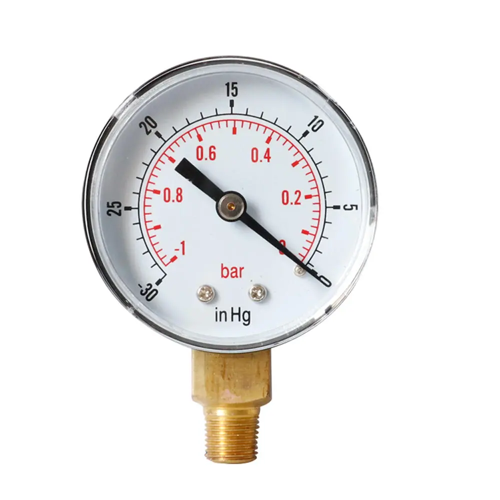TS-Y50Z Pressure Gauge | 52mm Dial -30/0 psi | 1/8 BSPT Fitting