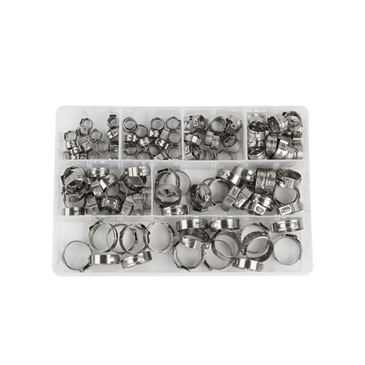 Stainless Steel Hose Clamp Tool Set - 140 Pcs Fuel Pipe Clips for 5.8-21mm