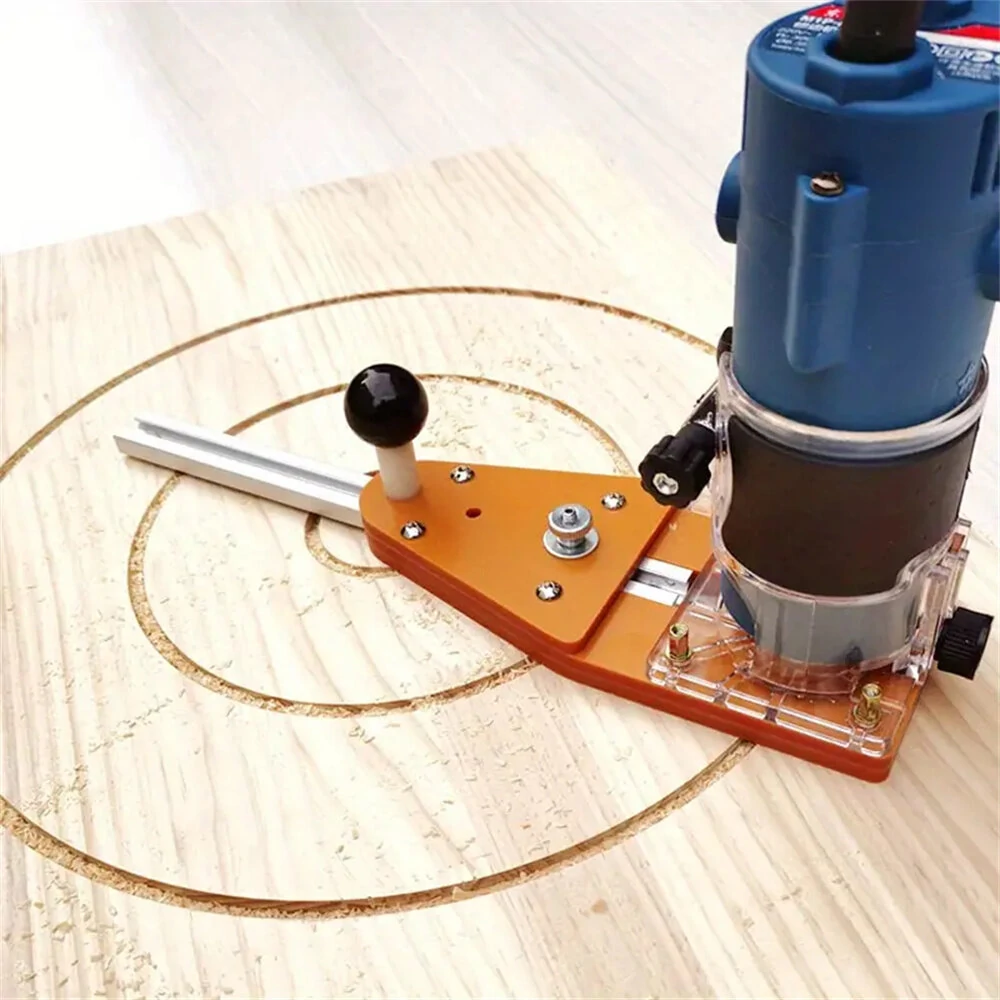 Woodworking Circle Cutting Jig Guide for Hand Trimmers | Router Table Plate Tool