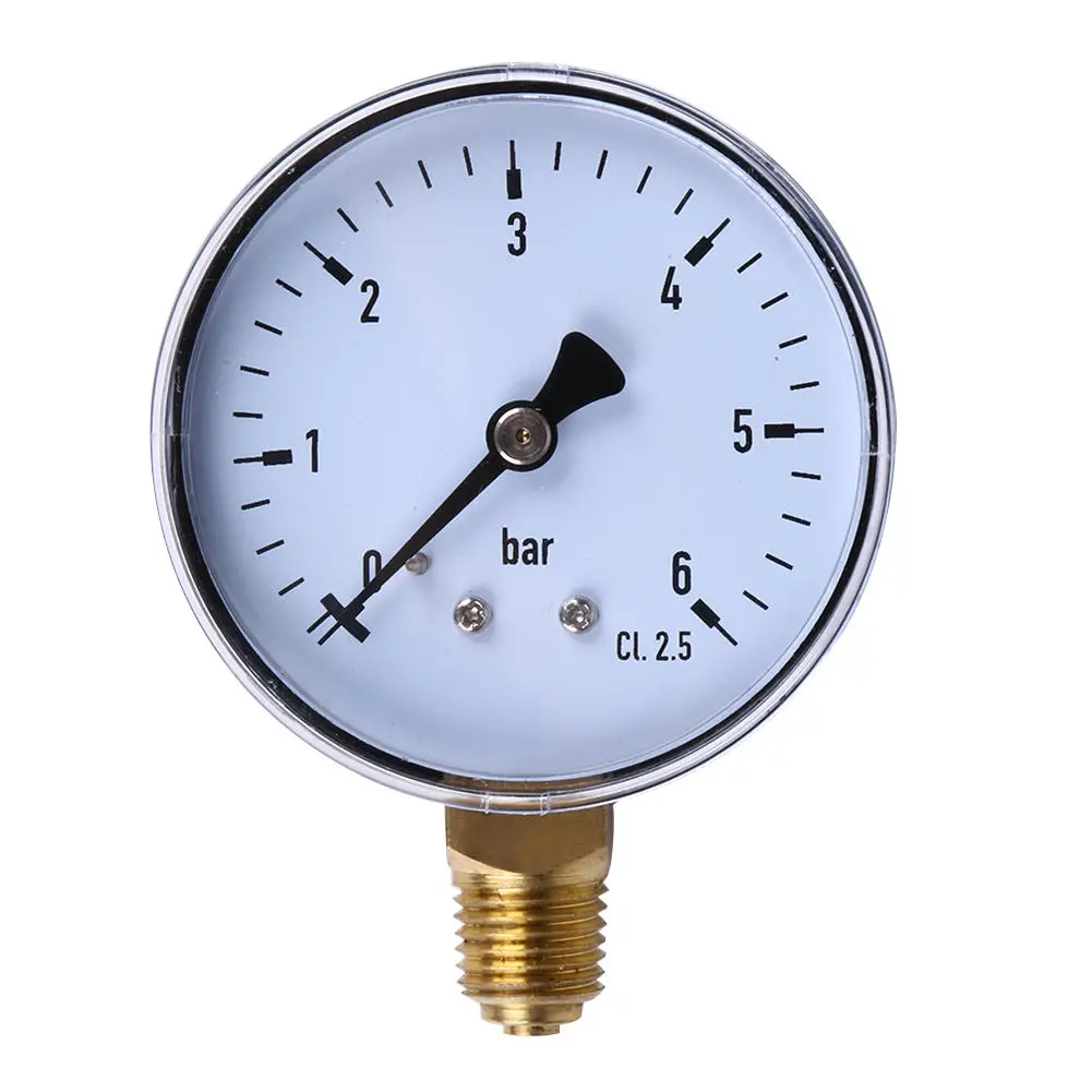 TS-60-6 Mini Pressure Gauge | 6 Bar Dial Meter for Air Compressor & Hydraulic Systems