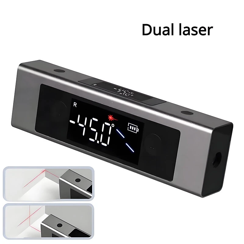 SHSIWI Dual Laser Protractor - Digital Inclinometer with Magnetic Base & Type-C