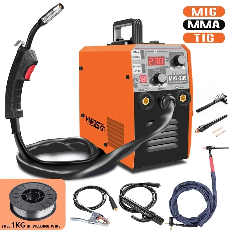 HANDSKIT MIG200 3-in-1 MIG MMA TIG Welder | 160A Portable Welding Machine