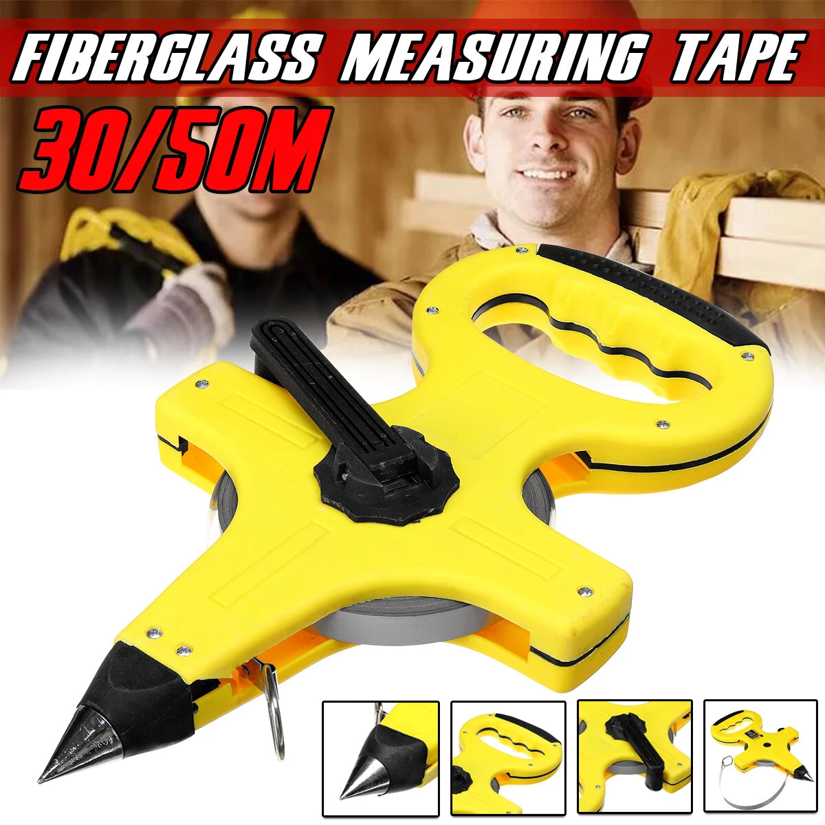 Fiberglass Measuring Tape Reel - 30m & 50m for Landscaping & Surveying