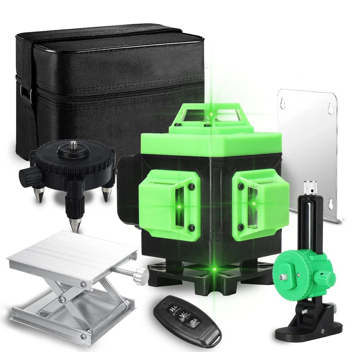 Green Light Laser Level - 360 Degree Horizontal & Vertical Cross Line | 8/12/16 Lines