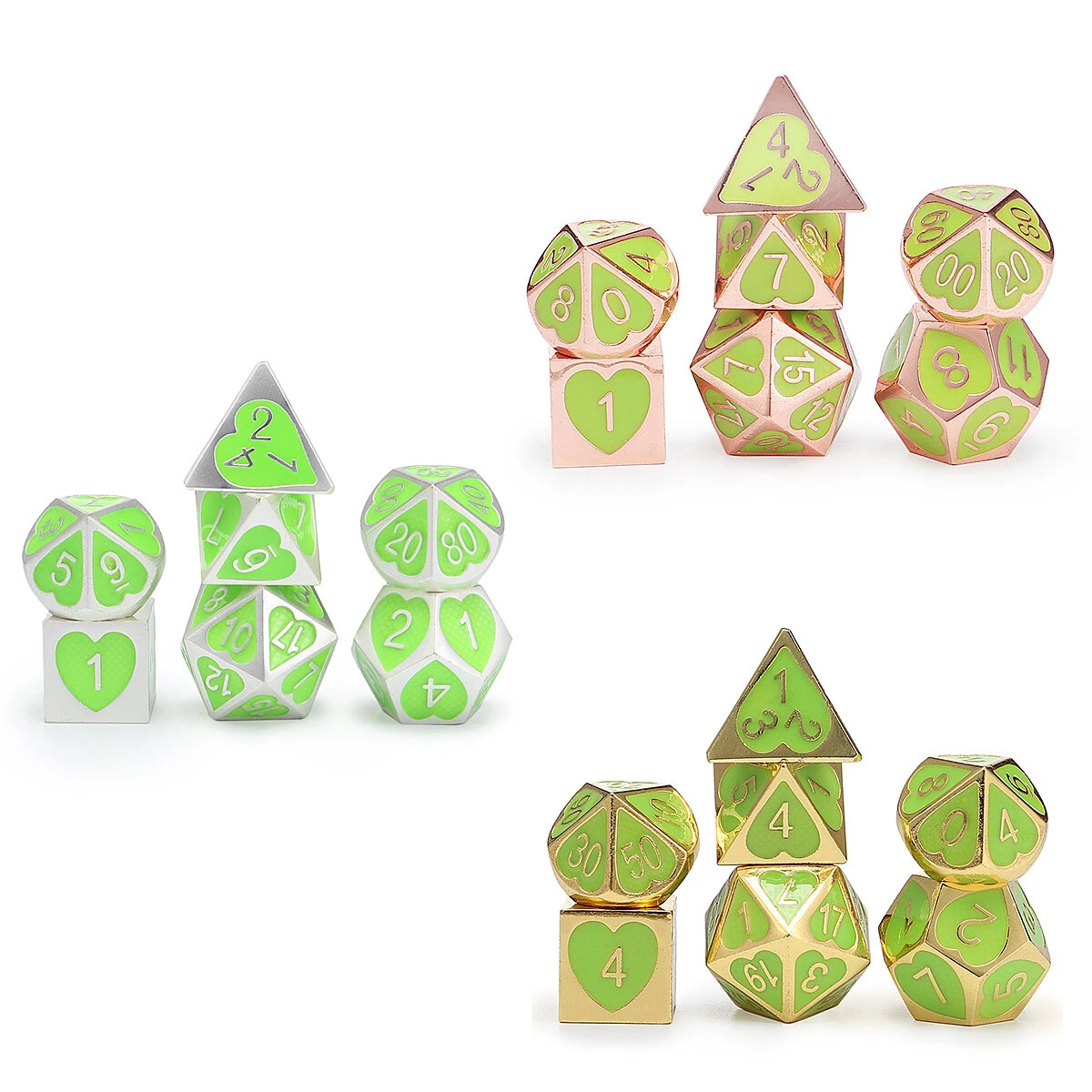 7Pcs Zinc Alloy Polyhedral Dice Set | DND RPG Accessories | EDC Gaming