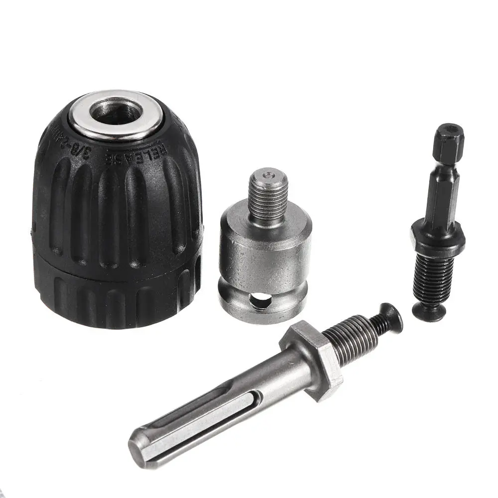 Drillpro 0.8-10mm Keyless Drill Chuck Converter Set | 3/8-24UNF Shank Adapter