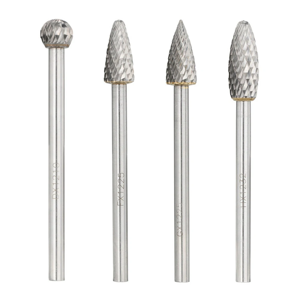 Tungsten Carbide Rotary Burr File - 6mm Shank Double Cut Fine Teeth for Metal