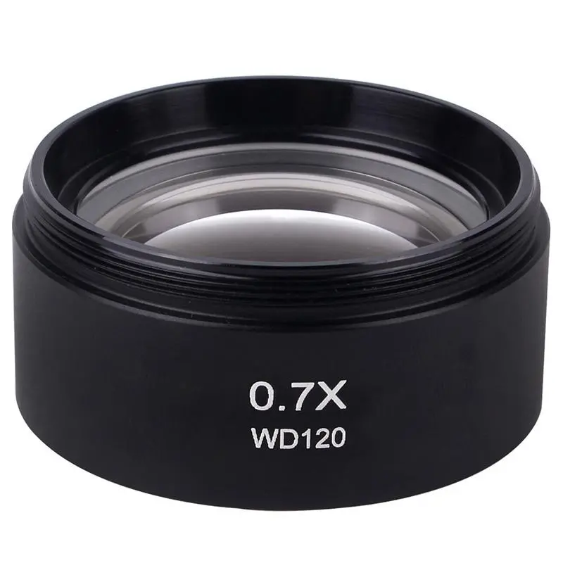 WD120 0.7X Barlow Lens | Trinocular Stereo Microscope Auxiliary Objective | 48mm Thread