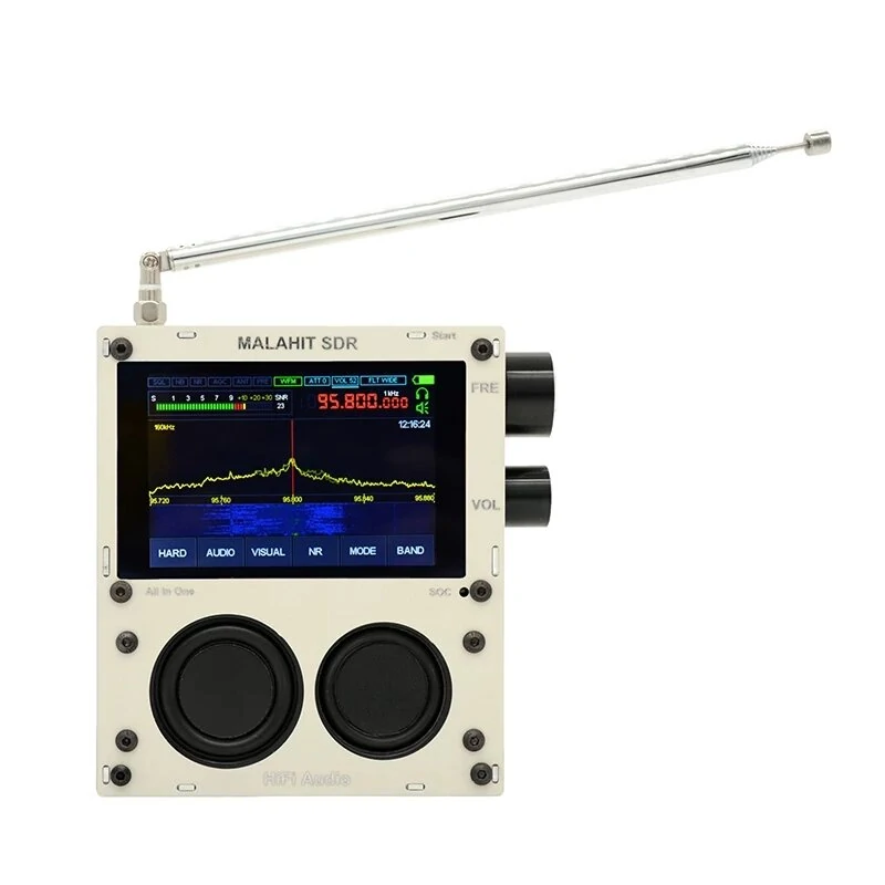 Malahit DSP SDR Receiver V1.10B | 50KHz-2GHz | Metal Case + Battery + Speaker