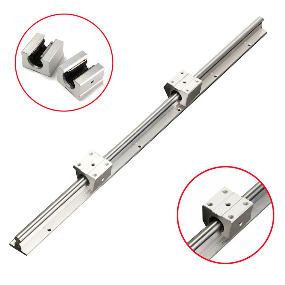 Machifit SBR12 500mm Linear Rail Guide with 2 SBR12UU Bearing Blocks | Optical Axis