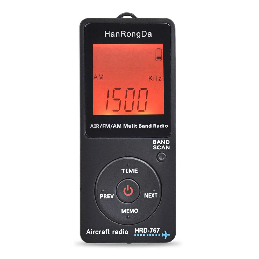 HRD-767 Aviation Band Radio | AM/FM/AIR Bands | Digital Display & 400mAh Battery
