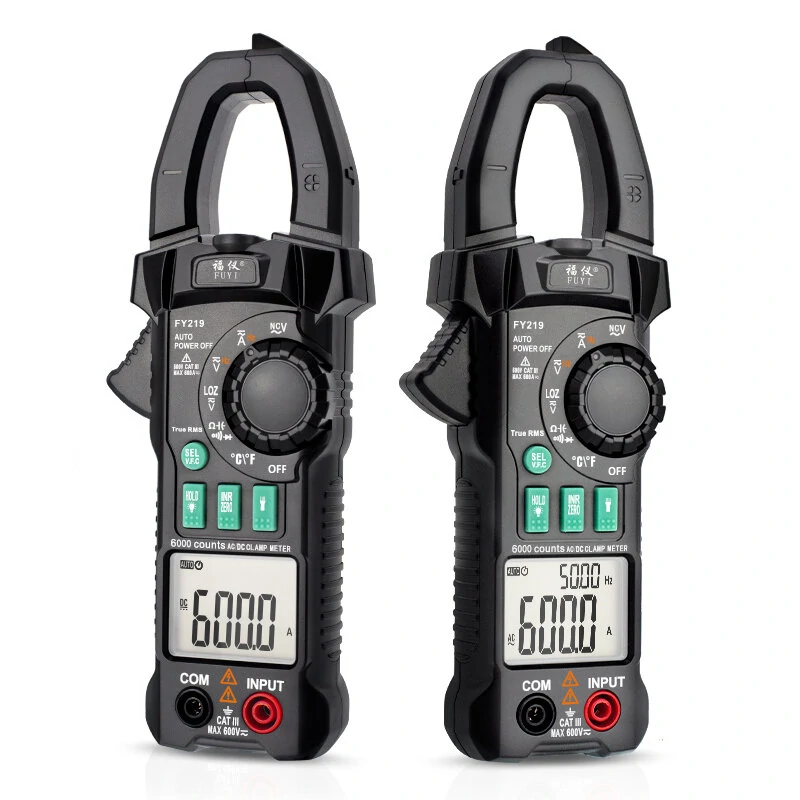 FUYI FY219 Digital Clamp Meter - True RMS AC/DC Voltage Current Tester